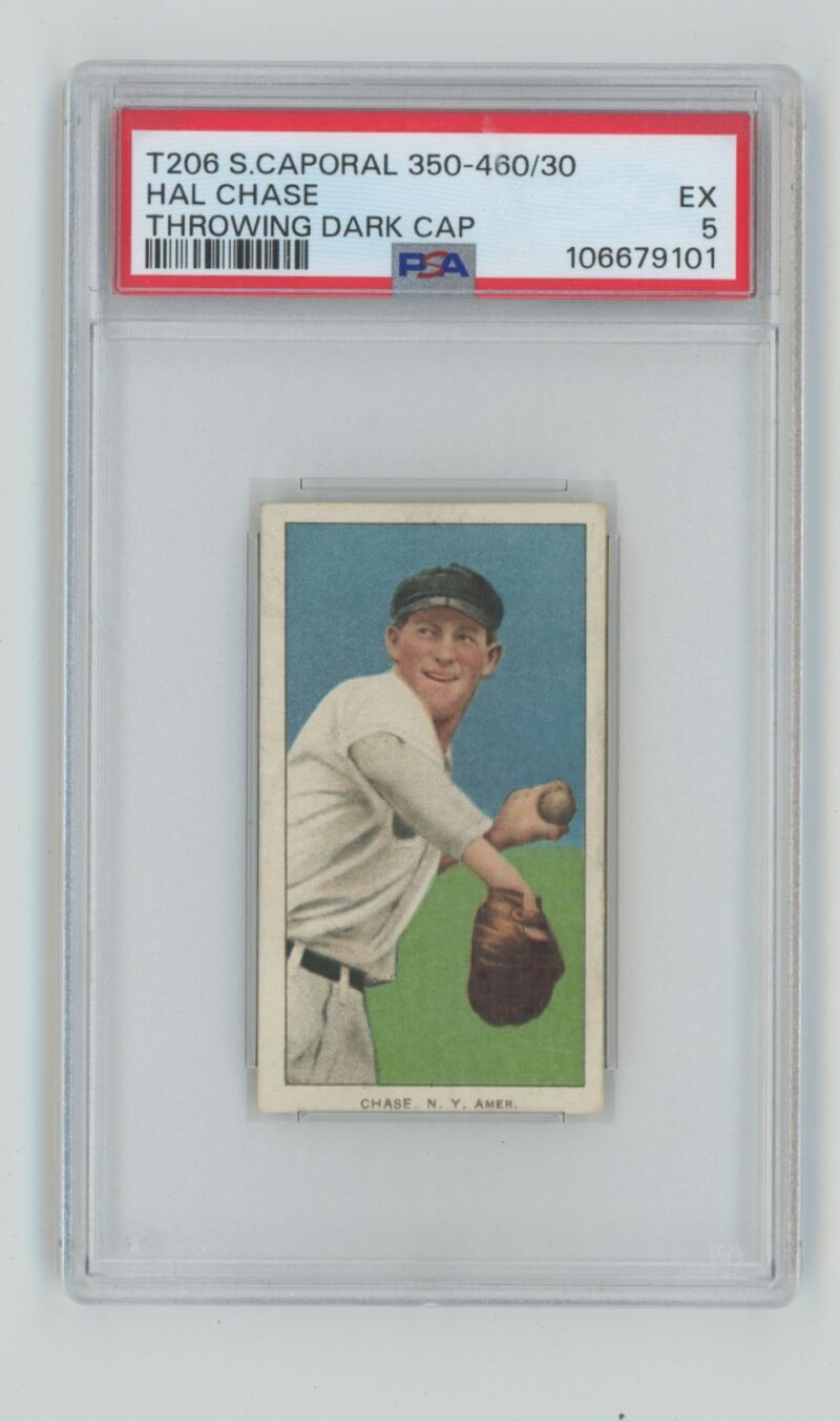 1909 WHITE BORDER HAL CHASE 106679101 PSA 5 NEW YORK POP 3 ONLY 2 HIGHER 286720039507