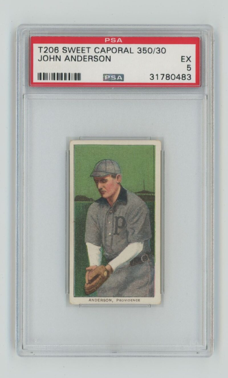 1909 WHITE BORDER JOHN ANDERSON PSA 5 PROVIDENCE GRAYS POP 4 ONLY 1 HIGHER