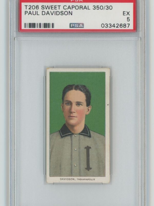 1909 WHITE BORDER PAUL DAVIDSON 03342687 PSA 5 INDIANAPOLIS POP 3 ONLY 6 HIGHER 286726405677