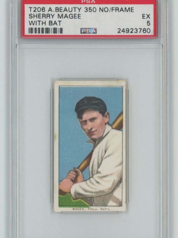 1909 WHITE BORDER SHERRY MAGEE PSA 5 PHILADELPHIA POP 3 ONLY 1 HIGHER