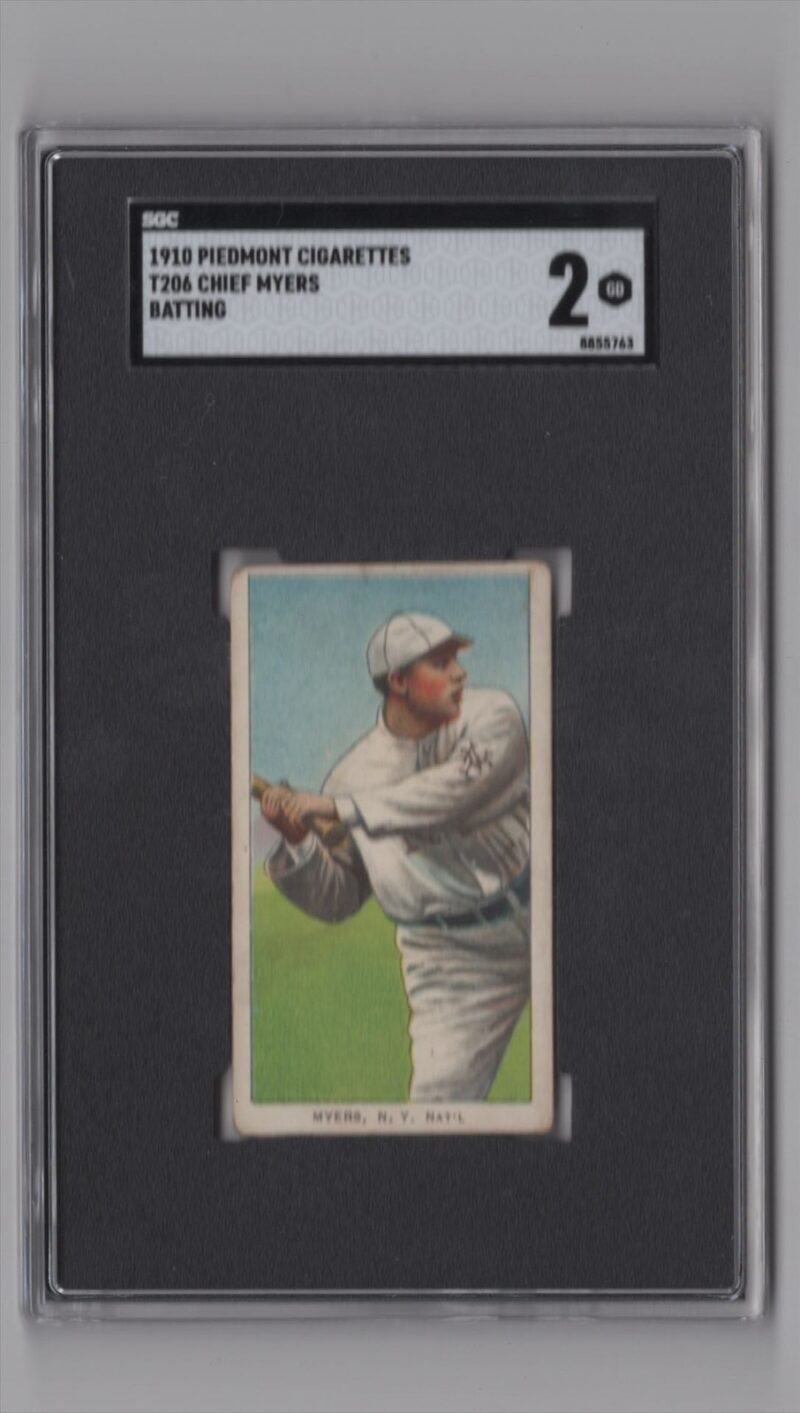 1910 PIEDMONT 3 15 CHIEF MYERS BATTING SGC 2 NY 286532702497