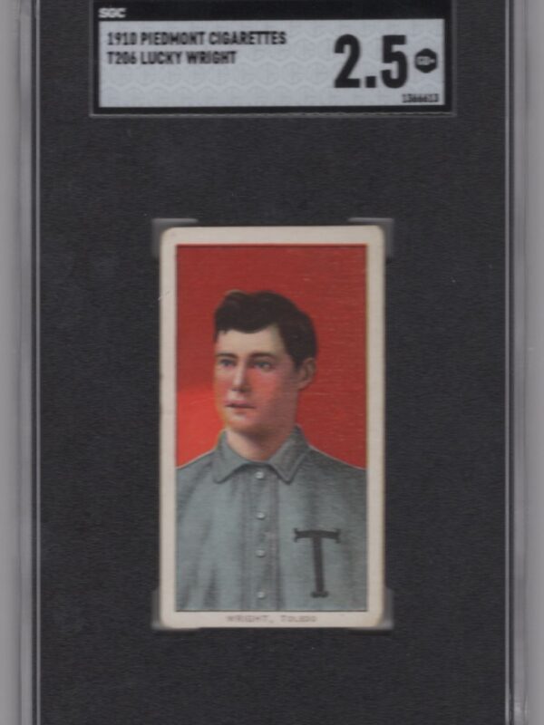 1910 PIEDMONT WHITE BORDER LUCKY WRIGHT SGC 2.5 TOLEDO MUD HENS #2