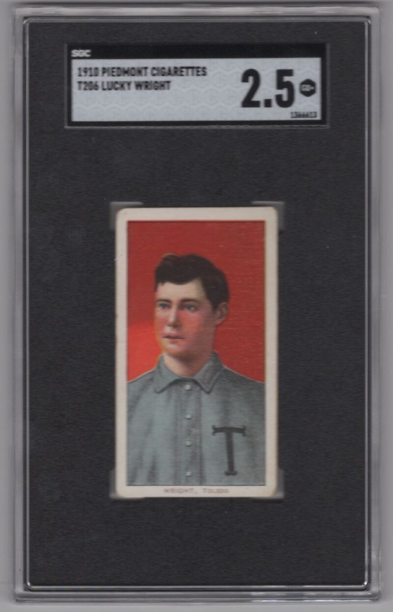 1910 PIEDMONT WHITE BORDER LUCKY WRIGHT SGC 2.5 TOLEDO MUD HENS #2
