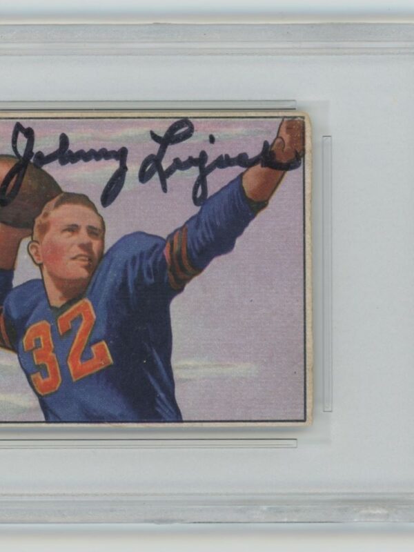 1950 BOWMAN JOHNNY LUJACK AUTO AUTHENTIC AUTOGRAPH PSA CHICAGO BEARS #26 .