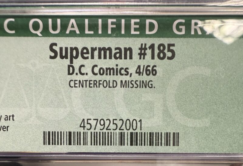 1966 D.C. Comic Superman #185 Pressed & Graded by  CGC - Image 7