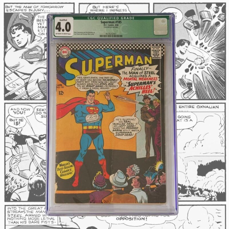 1966 D.C. Comic Superman #185 Pressed & Graded by  CGC
