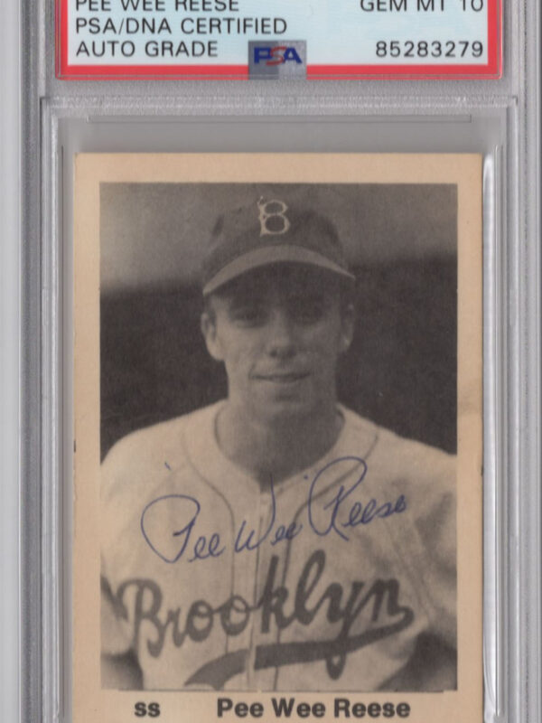 1975 TCMA 3-15 PEE WEE REESE AUTO PSA 10 BROOKLYN DODGERS NONE HIGHER!