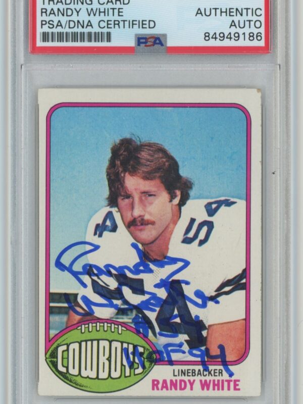 1976 TOPPS RANDY WHITE ROOKIE AUTO PSA DALLAS COWBOYS #158