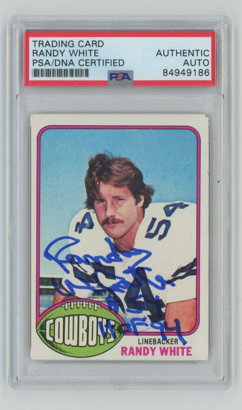 1976 TOPPS RANDY WHITE ROOKIE AUTO PSA DALLAS COWBOYS 158 286685215047