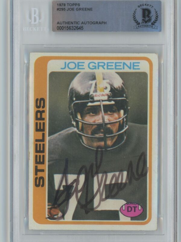 1978 TOPPS JOE GREENE AUTO BECKETT PITTSBURGH STEELERS #295