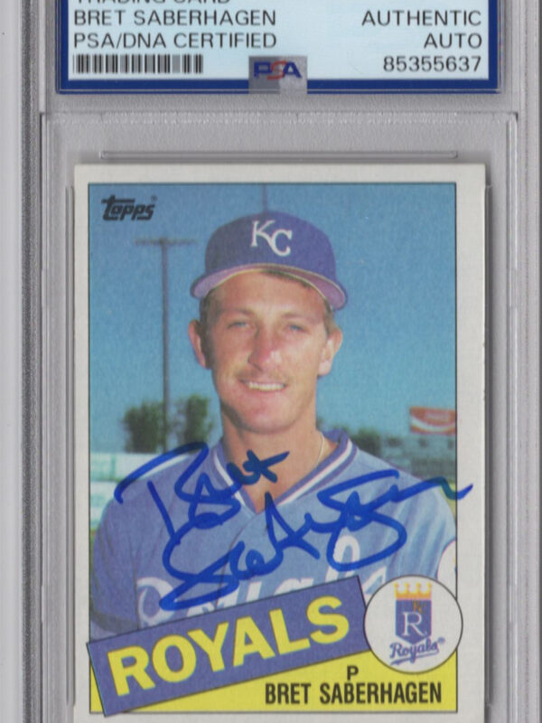 1985 TOPPS 3-15 BRET SABERHAGEN ROOKIE AUTO PSA KANSAS CITY ROYALS #23 PSA/DNA