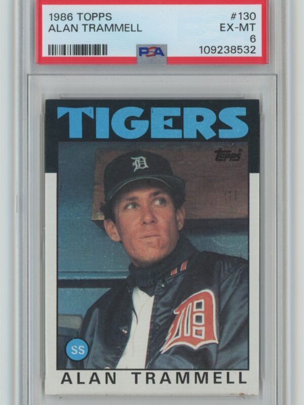 1986 TOPPS ALAN TRAMMELL PSA 6 DETROIT TIGERS #130