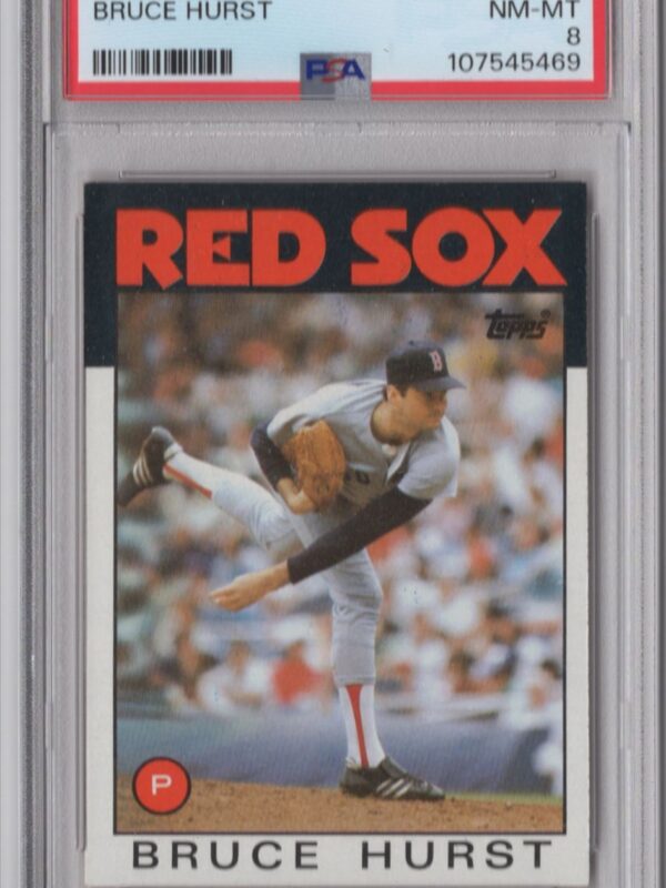 1986 TOPPS BRUCE HURST AUTO PSA 8 BOSTON RED SOX #581 POP 50