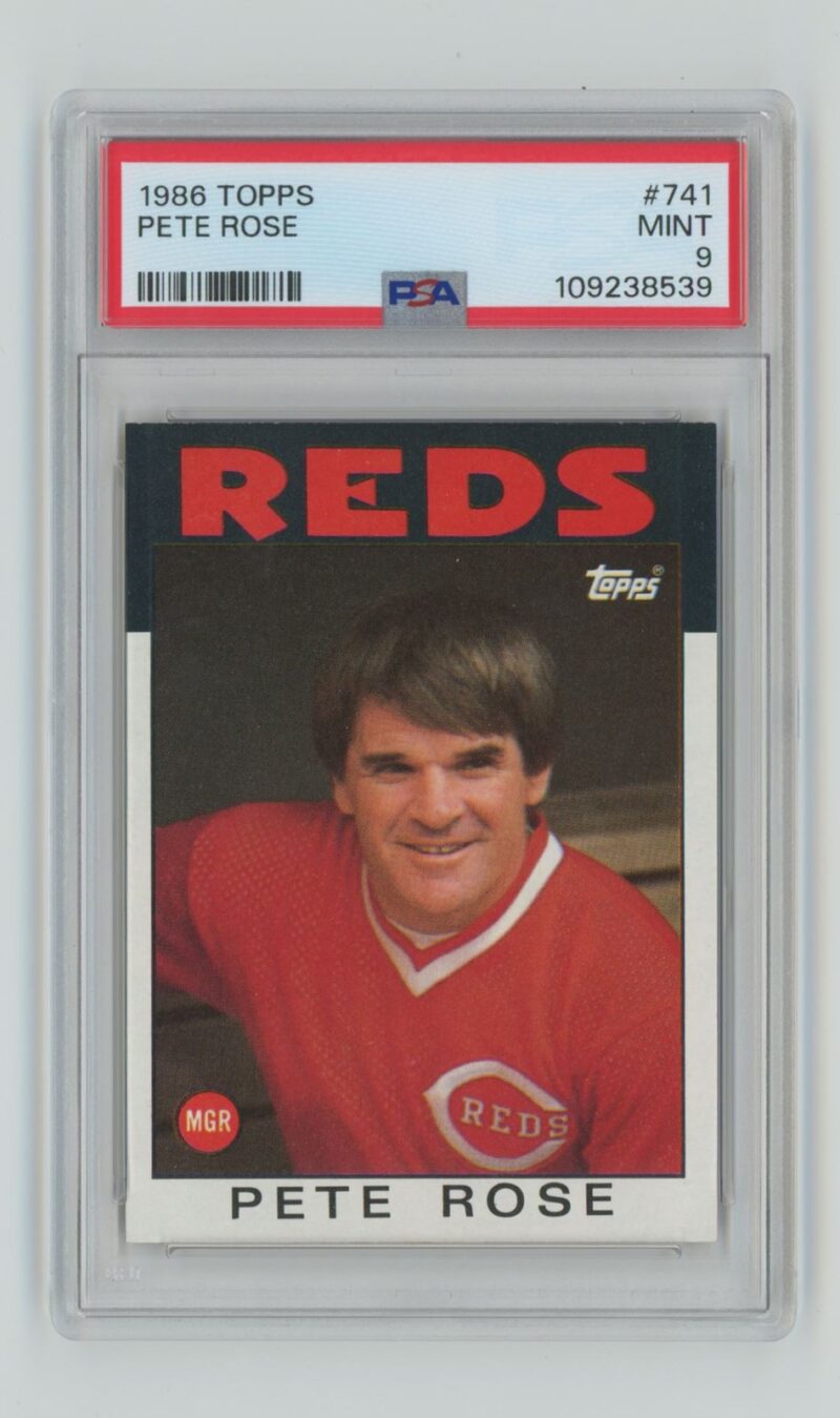 1986 TOPPS PETE ROSE PSA 9 CINCINNATI REDS #741