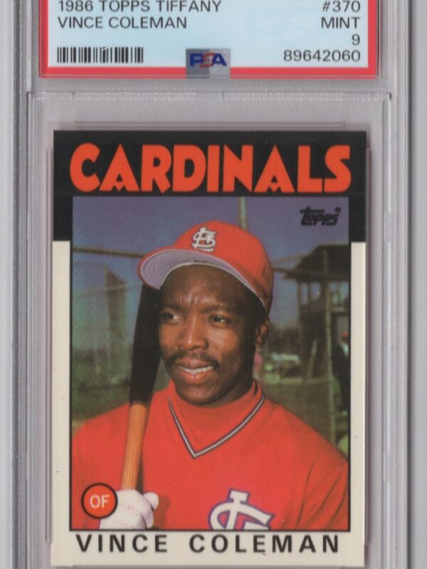 1986 TOPPS VINCE COLEMAN ROOKIE PSA 9 ST. LOUIS CARDINALS #370