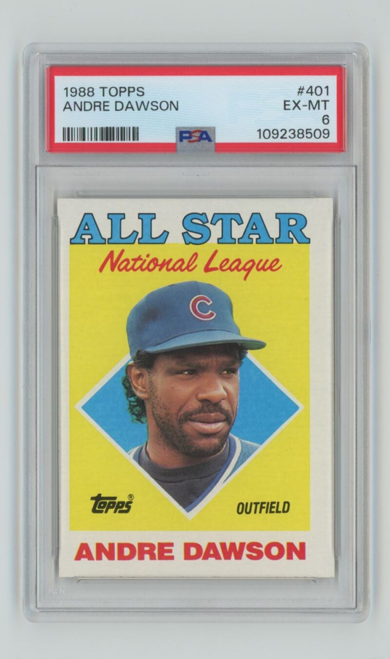 1988 TOPPS ANDRE DAWSON PSA 6 CHICAGO CUBS #401 POP 5, TOTAL POP 57
