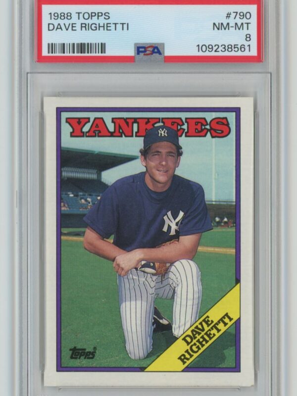 1988 TOPPS DAVE RIGHETTI PSA 8 NEW YORK YANKEES #790