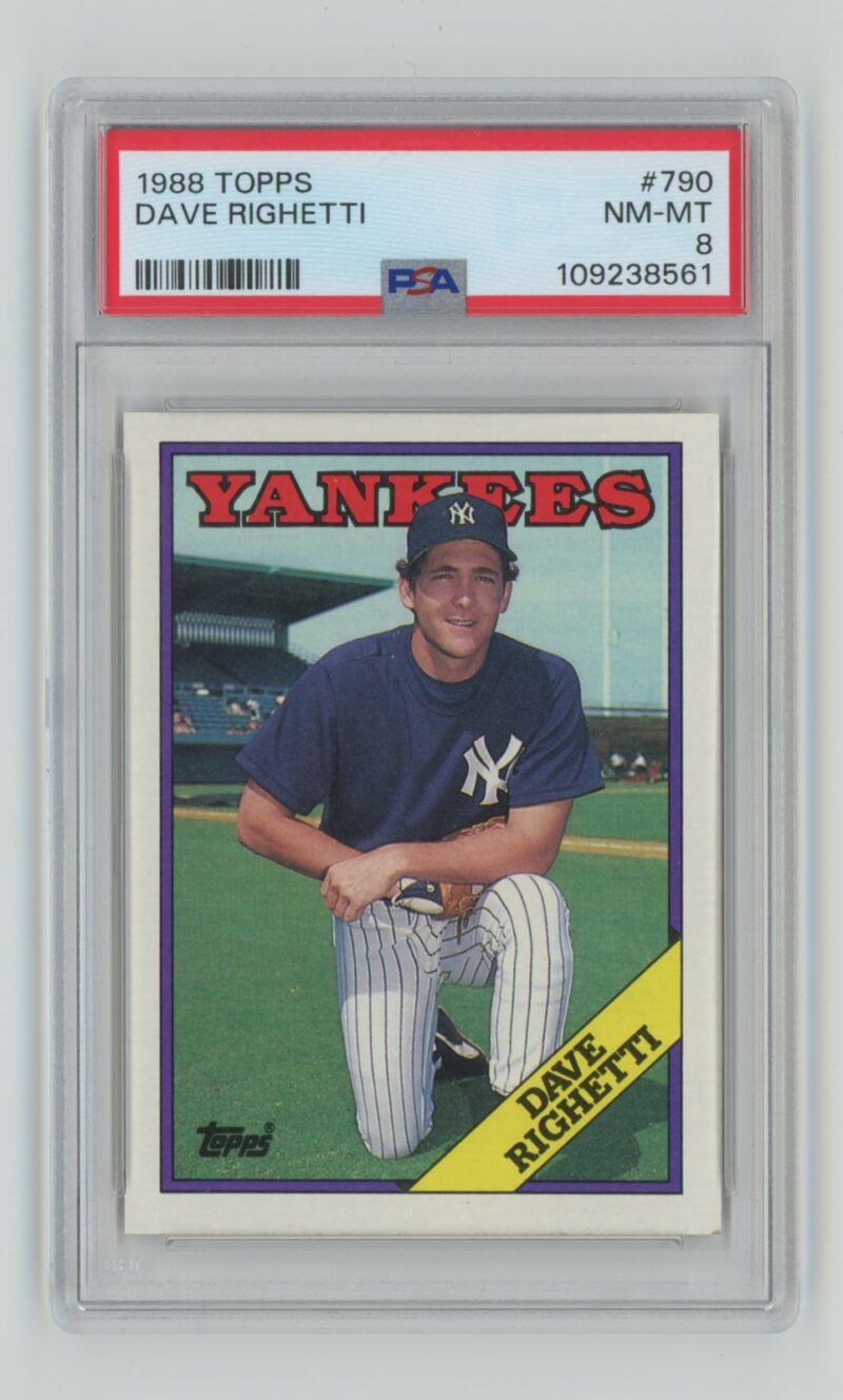 1988 TOPPS DAVE RIGHETTI PSA 8 NEW YORK YANKEES #790
