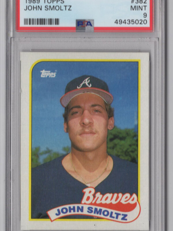 1989 TOPPS 3-15 JOHN SMOLTZ PSA 9 ATLANTA BRAVES #382