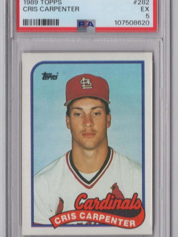 1989 TOPPS CRIS CARPENTER ROOKIE PSA 5 ST. LOUIS CARDINALS #282 ROOKIE CARD POP