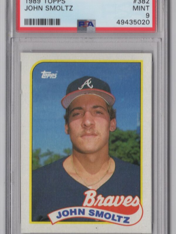 1989 TOPPS JOHN SMOLTZ PSA 9 ATLANTA BRAVES #382