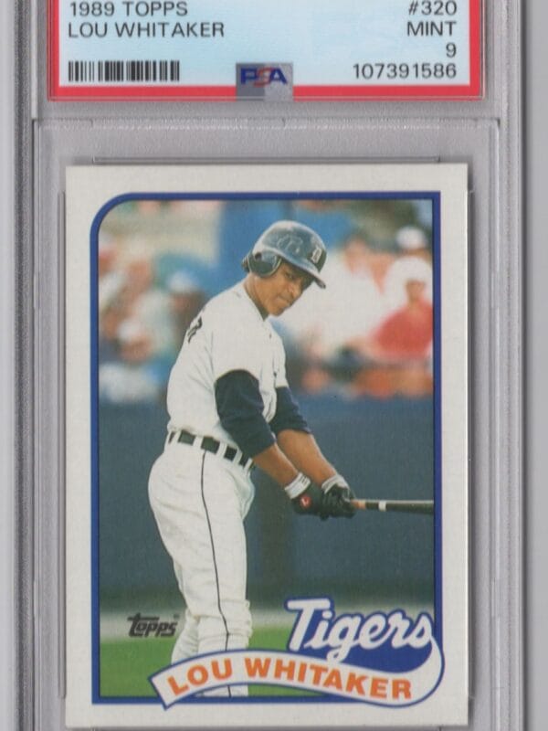 1989 TOPPS LOU WHITAKER PSA 9 DETROIT TIGERS #320