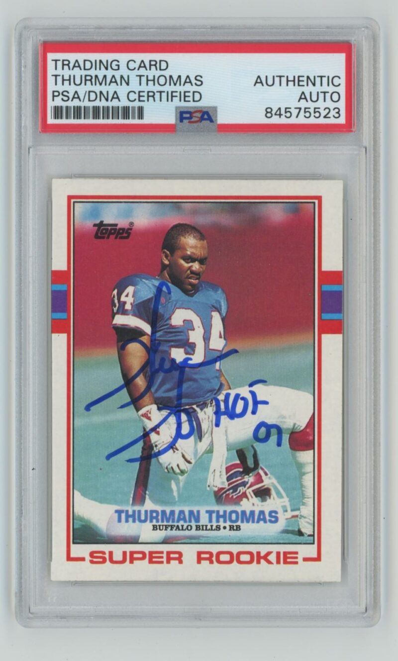 1989 TOPPS THURMAN THOMAS ROOKIE AUTO AUTHENTIC AUTOGRAPH PSA BUFFALO BILLS #45