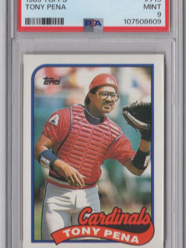 1989 TOPPS TONY PENA PSA 9 ST. LOUIS CARDINALS #715 POP 2 ONLY 1 HIGHER