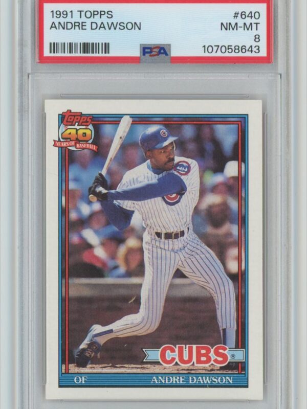 1991 TOPPS ANDRE DAWSON AUTO PSA 8 CHICAGO CUBS 640 286740614567