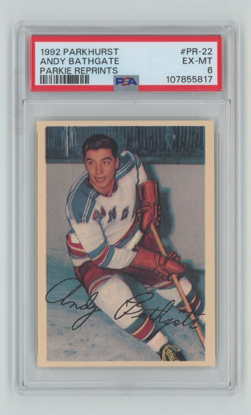 1992 93 PARKHURST ANDY BATHGATE PSA 6 NEW YORK RANGERS PR 22 REPRINT 286685210257