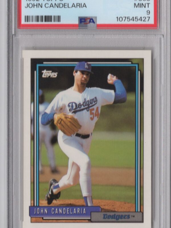 1992 TOPPS JOHN CANDELARIA PSA 9 LOS ANGELES DODGERS #363 POP