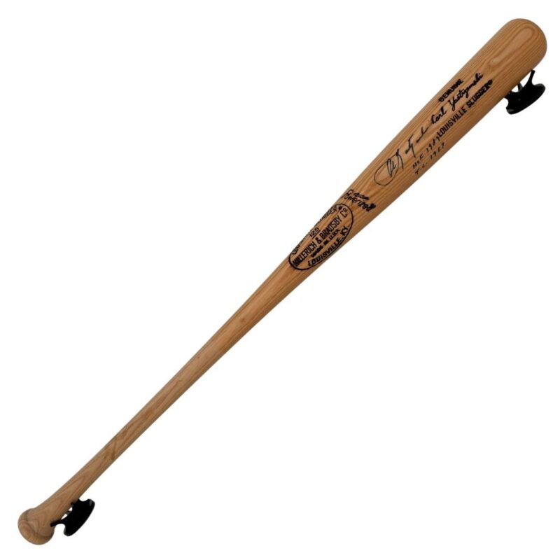 Carl Yastrzemski Autographed Louisville Slugger Bat w/ Display  Case - Image 3