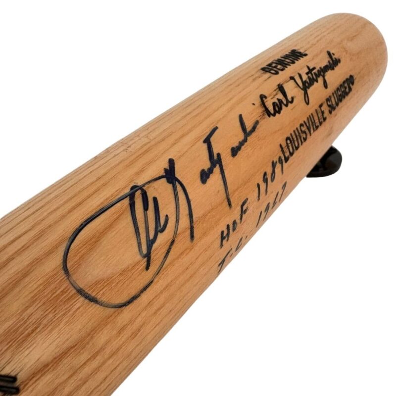 Carl Yastrzemski Autographed Louisville Slugger Bat w/ Display  Case - Image 10