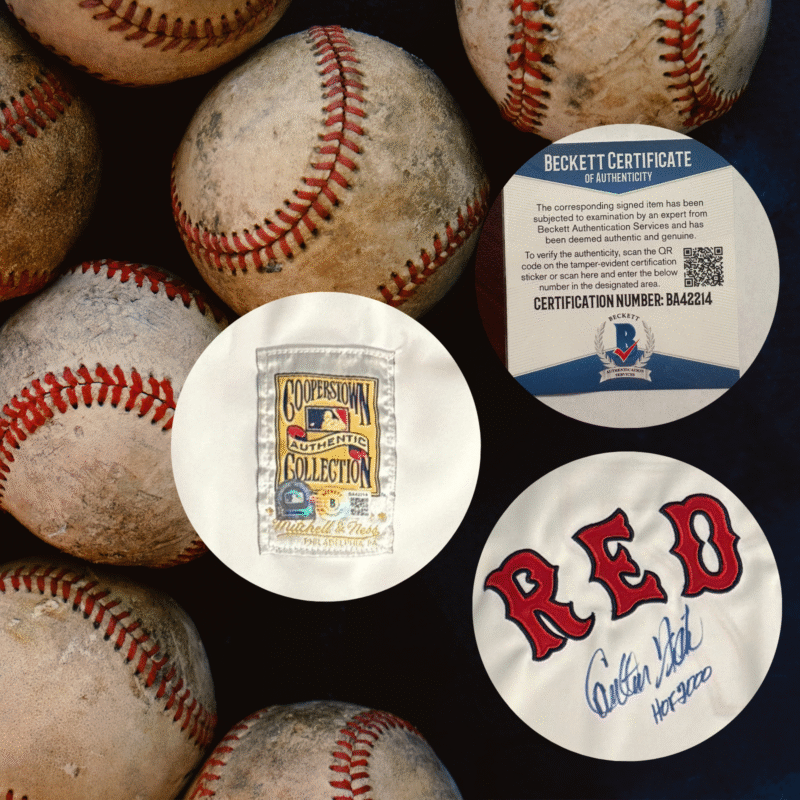 Carlton Fisk Autographed signed Boston Red Sox 1970's Mitchell & Ness Jersey - Image 10