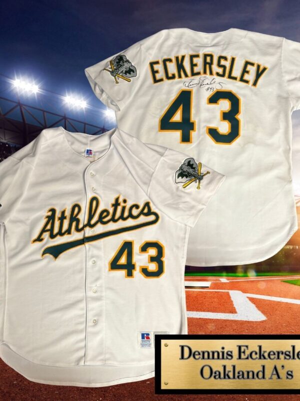 Dennis Eckersley Autographed Oakland A's MLB Russell Jersey