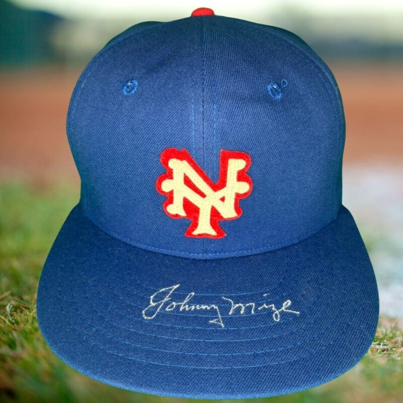 Johnny Mize Autographed authentic New York Giants MLB Baseball Cap (BECKETT)