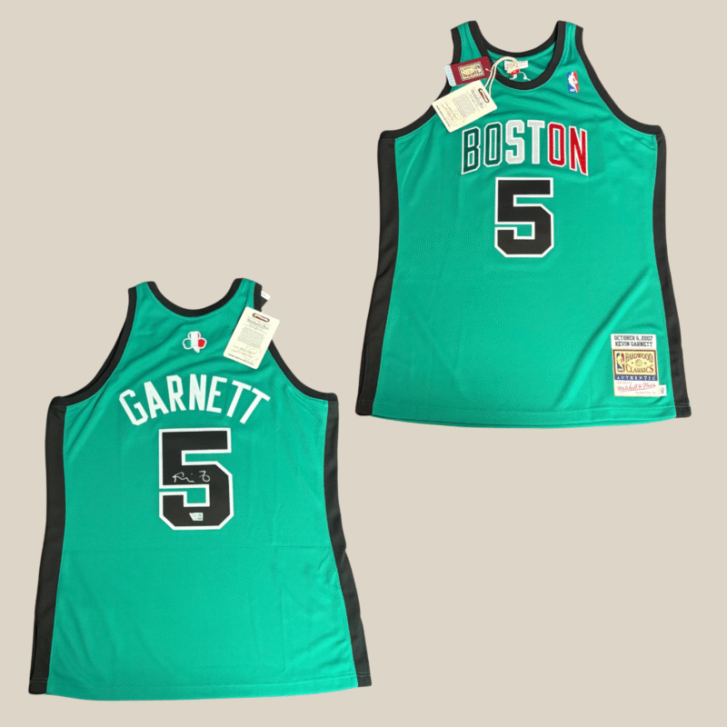 Kevin Garnett Autographed Boston Celtics Irish Logo Mitchell & Ness Jersey - Image 3