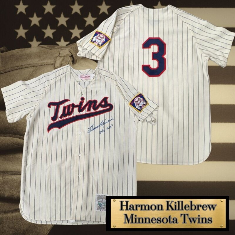 Killebrew, Harmon Autographed Minnesota Twins Vintage Mitchell & Ness Jersey