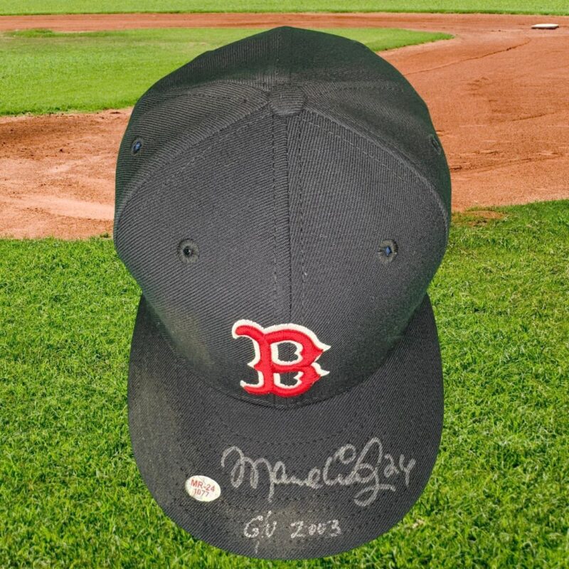 Manny Ramirez Autographed/Inscribed GAME USED Boston Red Sox MLB Cap (BECKETT) - Image 3