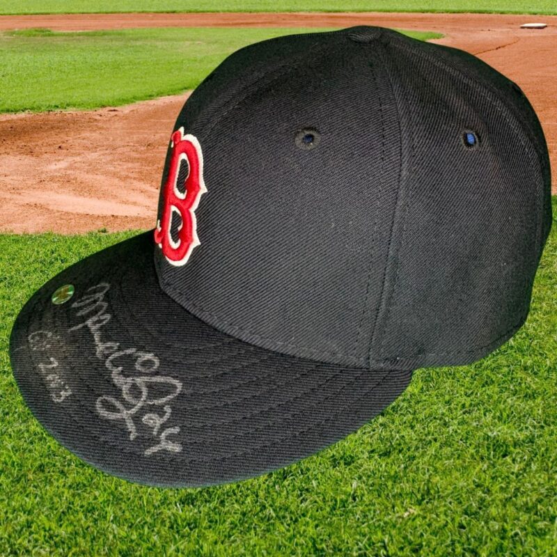 Manny Ramirez Autographed/Inscribed GAME USED Boston Red Sox MLB Cap (BECKETT) - Image 6