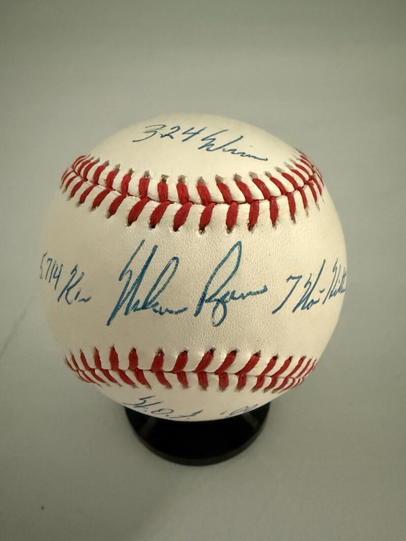 Nolan Ryan Autographed Houston Astros display including Photo, Glove, Bat & Ball - Image 13