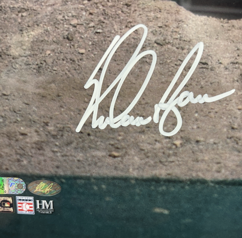 Nolan Ryan Autographed Houston Astros display including Photo, Glove, Bat & Ball - Image 6