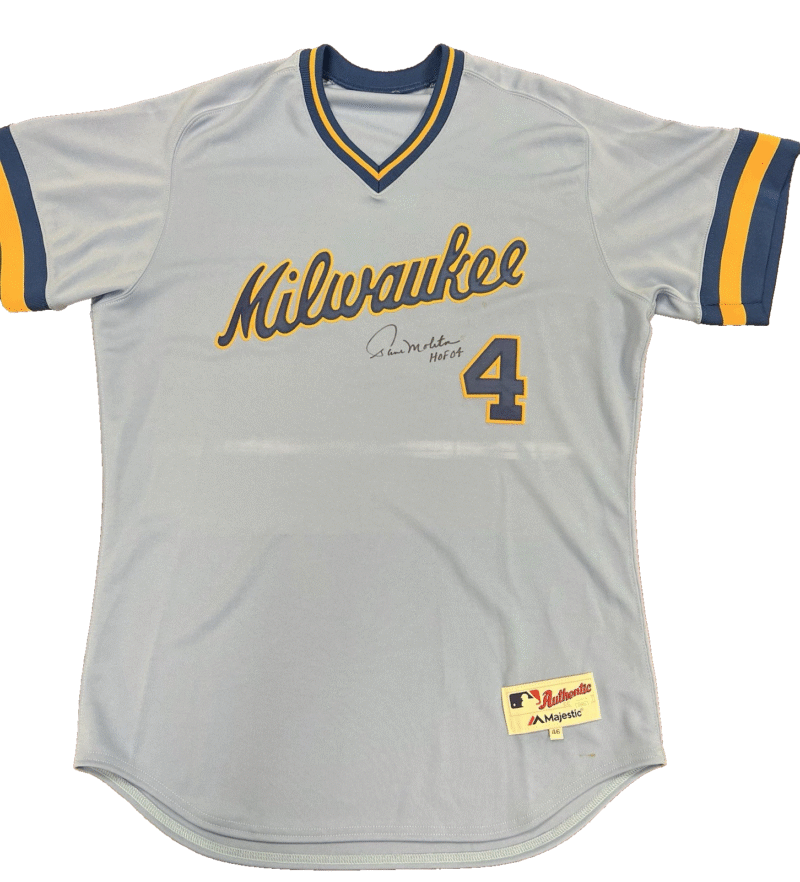 Paul Molitor Autographed Milwaukee Brewers  Majestic MLB Jersey - Image 3