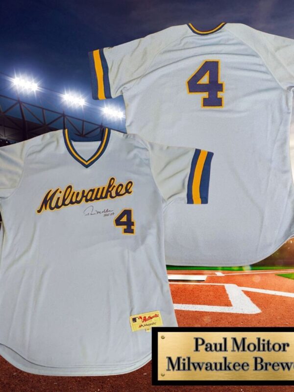 Paul Molitor Autographed Milwaukee Brewers  Majestic MLB Jersey