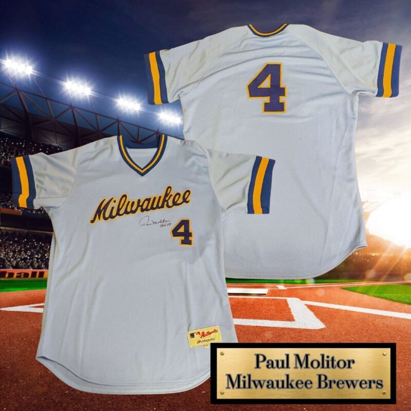 Paul Molitor Autographed Milwaukee Brewers  Majestic MLB Jersey
