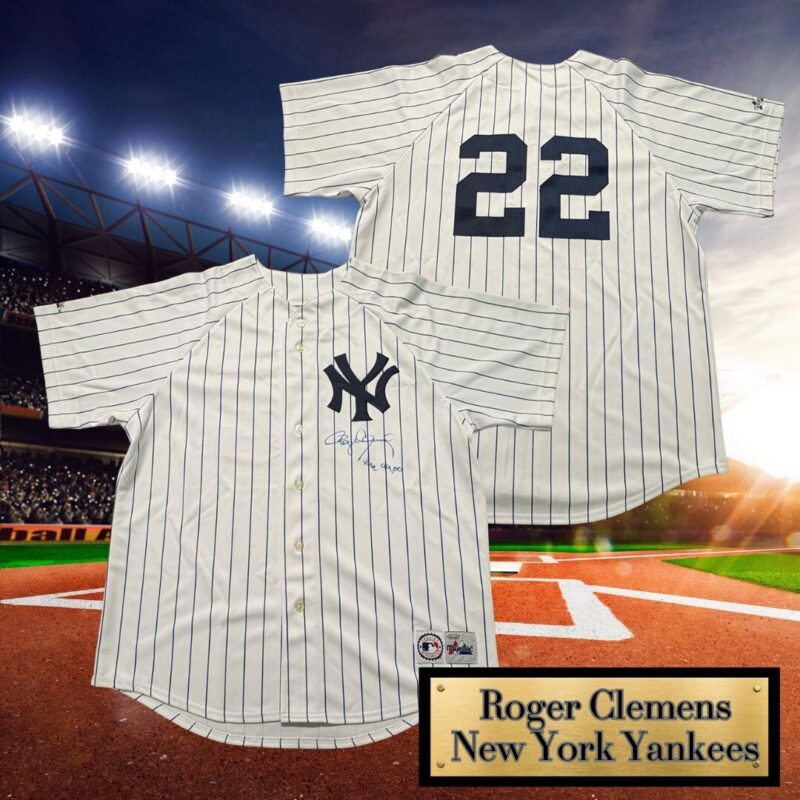 Roger Clemens Autographed & Inscribed New York Yankees Majestic Jersey