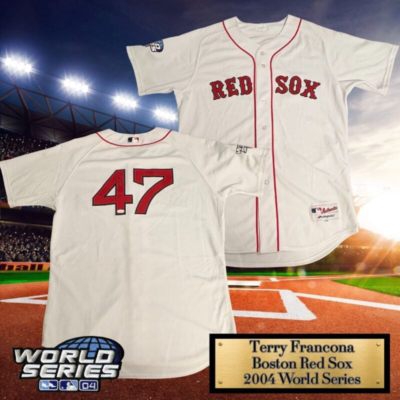 Terry Francona Autographed 2004 World Series Boston Red Sox Majestic Jersey