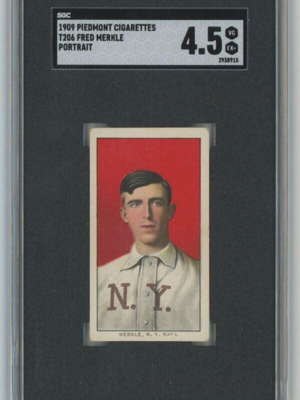 1909 PIEDMONT WHITE BORDER FRED MERKLE SGC 45 NEW YORK 286593744058