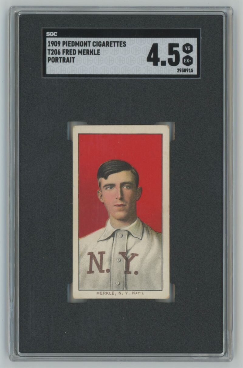 1909 PIEDMONT WHITE BORDER FRED MERKLE SGC 45 NEW YORK 286593744058