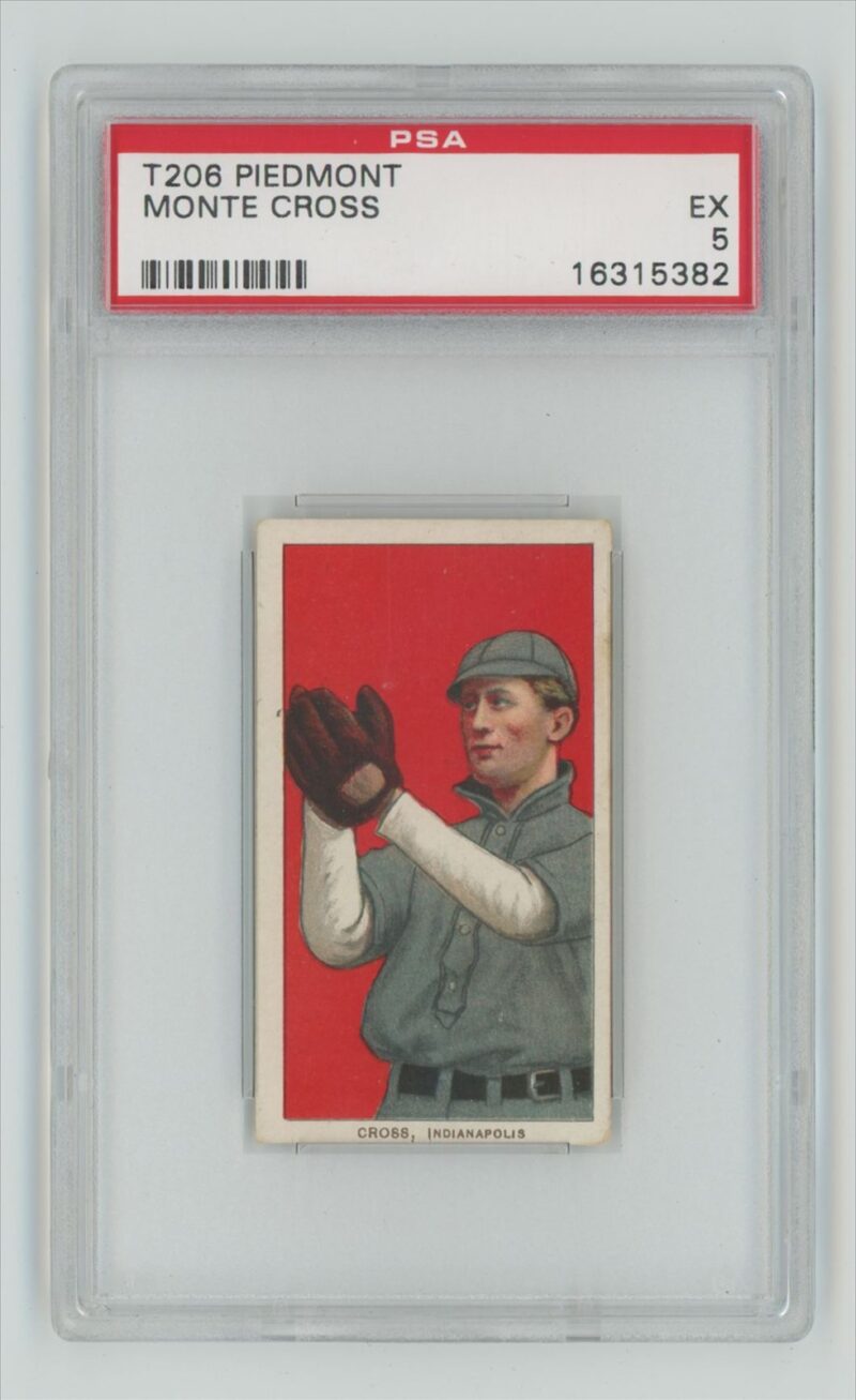 1909 PIEDMONT WHITE BORDER MONTE CROSS PSA 5 INDIANAPOLIS TOTAL POP 31